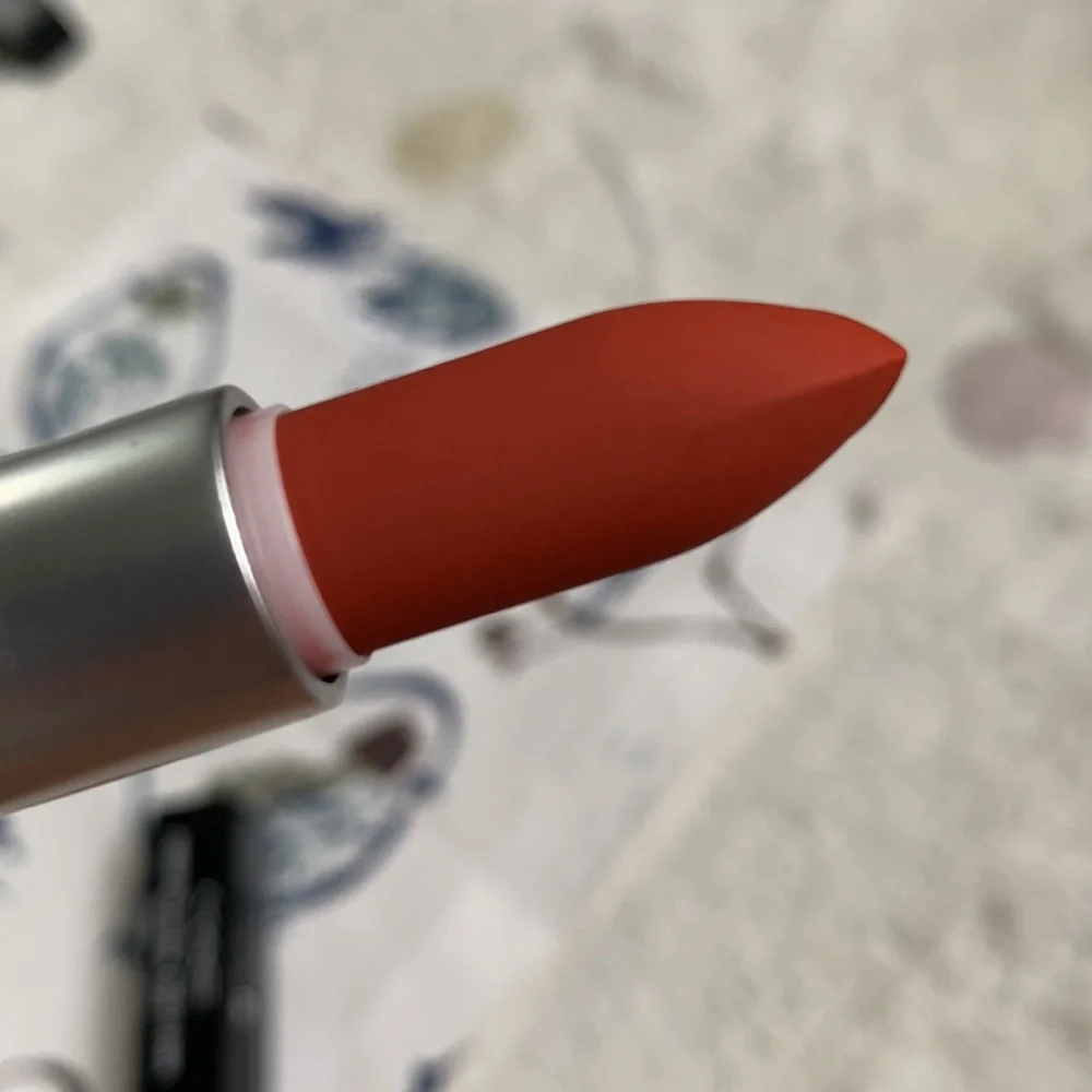 MAC Devoted to Chili NWT Powder Kiss Lipstick reinvented matte color warm brick